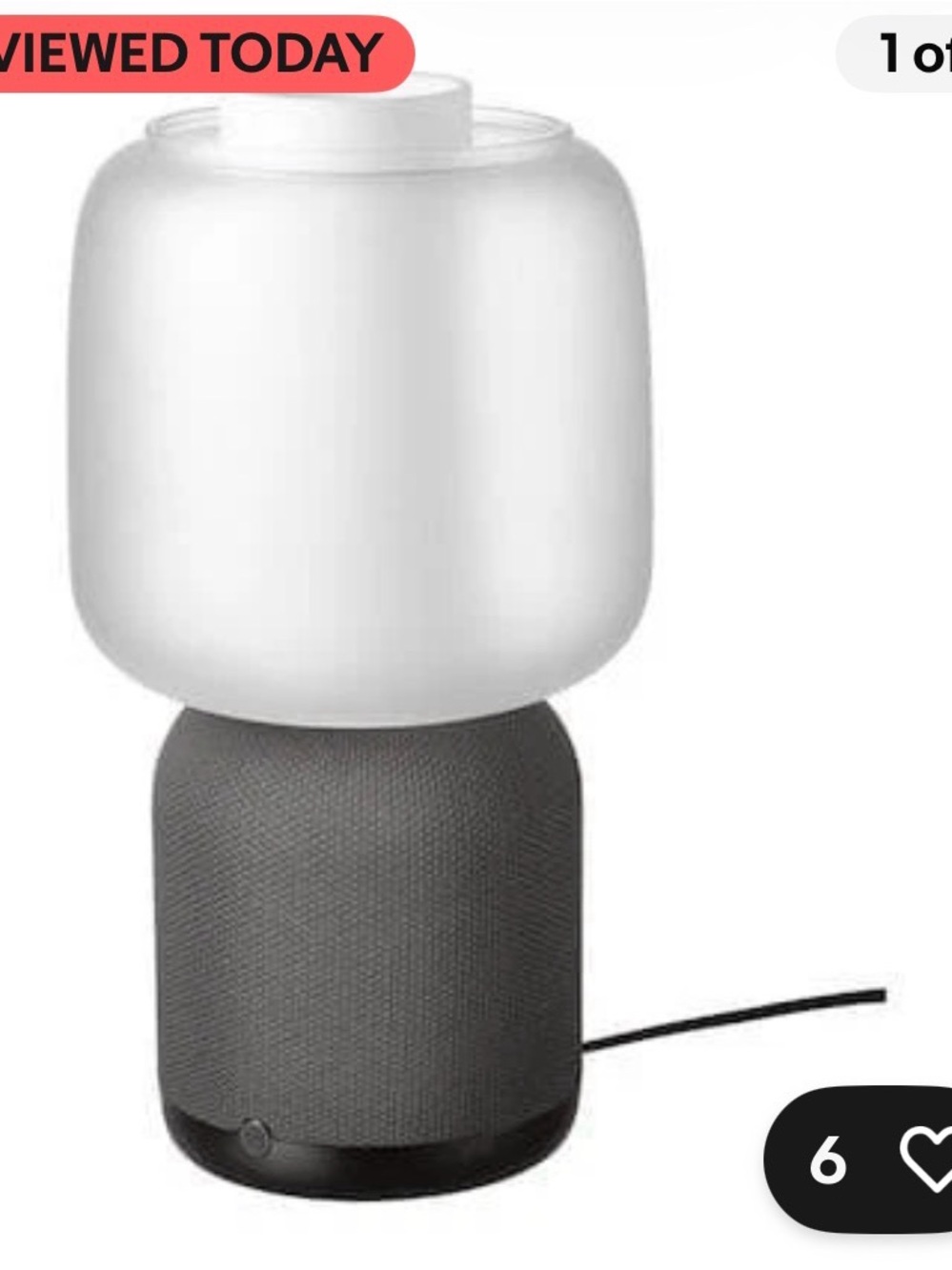 IKEA SYMFONISK Table lamp with WiFi Speaker, Black 603.575.96
Like new, no box